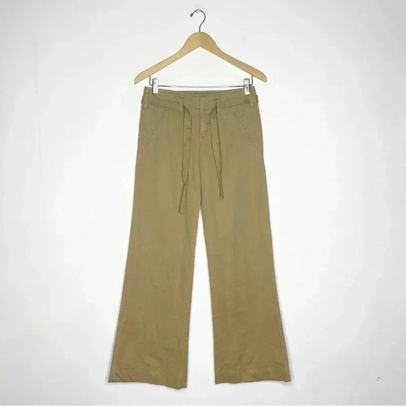 Vince Khaki Straight Leg Belted Pants Size 0 - Picture 1 of 7